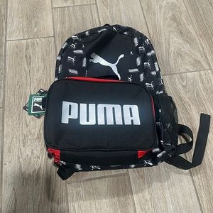 PUMA Evercat Duo Combo Pack Backpack Lunchbox. Black/Red/Silver